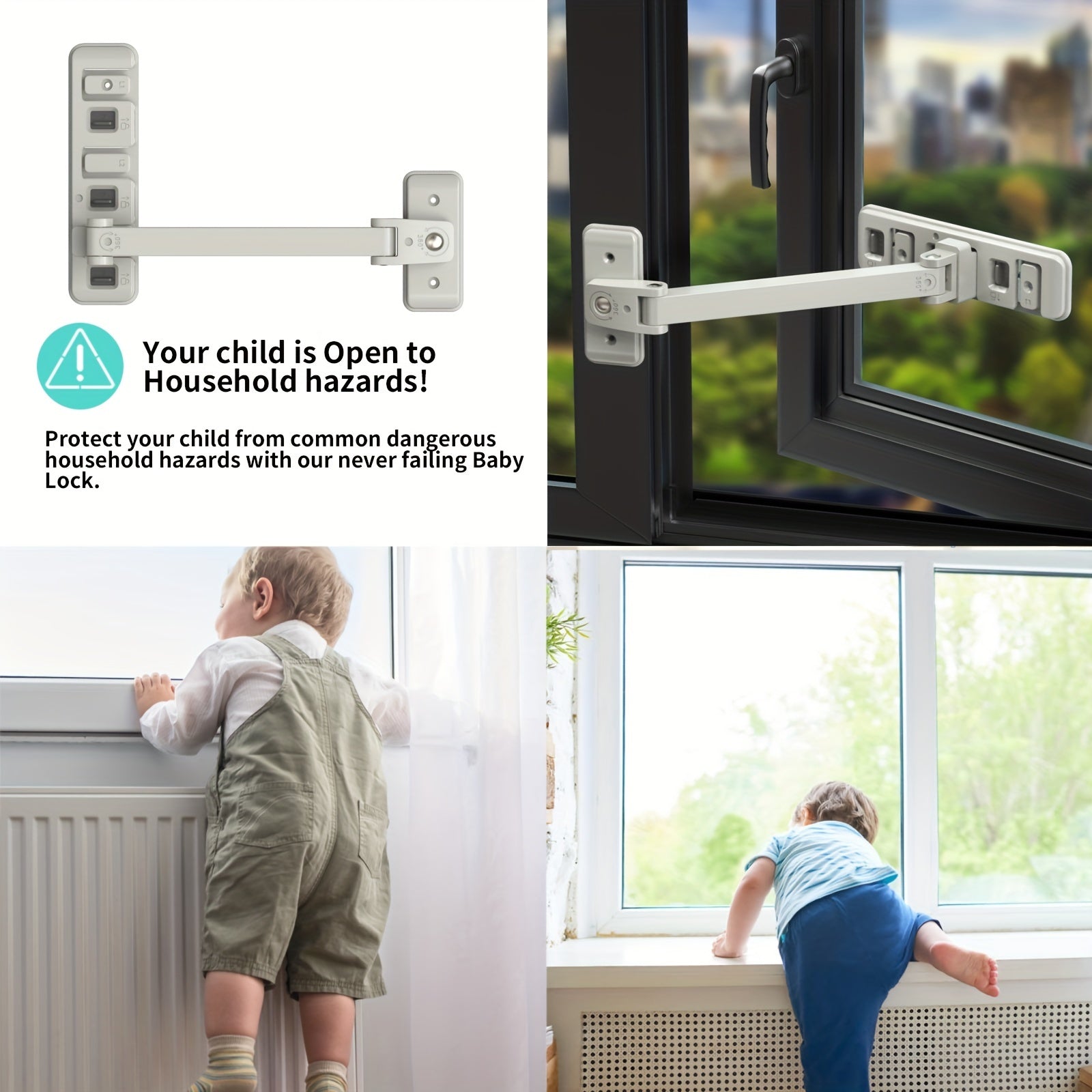 Child Metal Window Safety Lock Baby Sliding Window Restraint