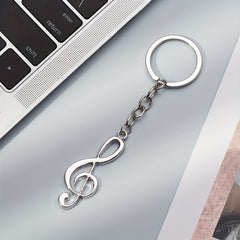 Music Note Metal Keychain Stainless Steel Bag Music Symbol Jewelry