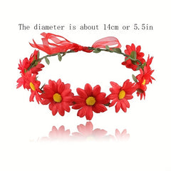 Boho Daisy Wreath Hair Band Tiara for Women