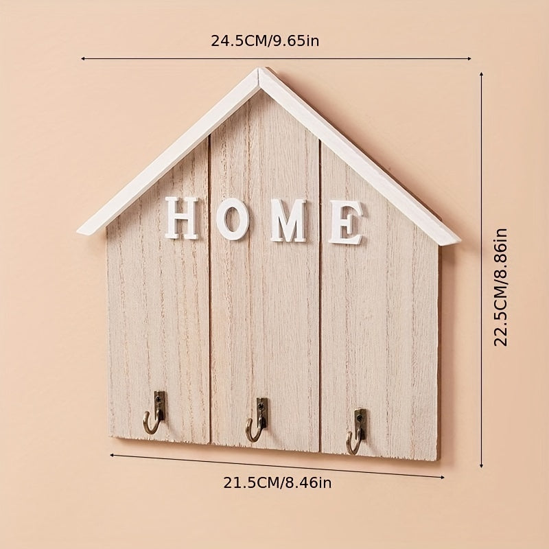 Solid Wooden Hook One Row Creative Entryway Hanging Clothes Hook
