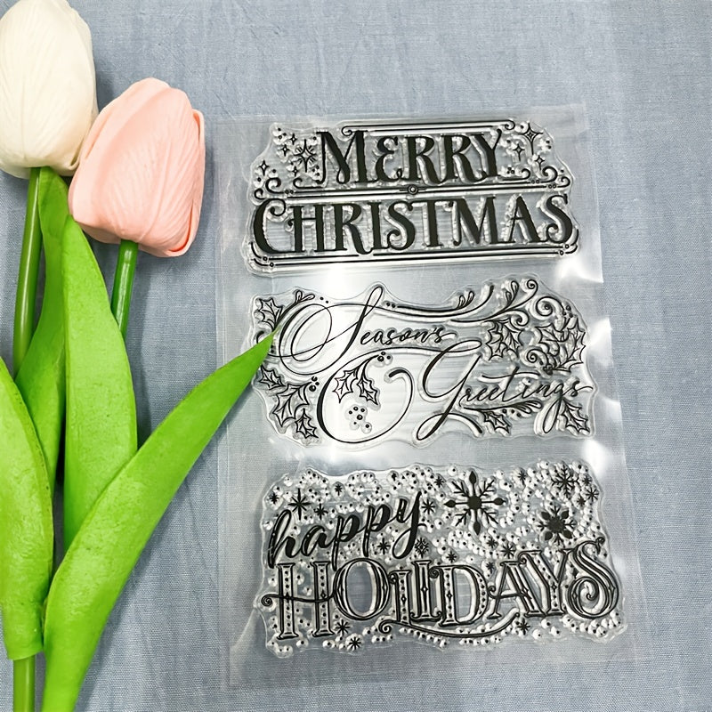 1pc Christmas Decorative Transparent Stamp Silicone Stamp Cutting Craft DIY Card