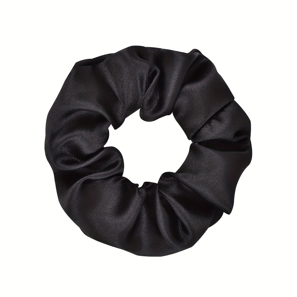 6pcs Large Satin Scrunchie Hair Tie Solid Silky Hair Rope Female Hair Accessorie