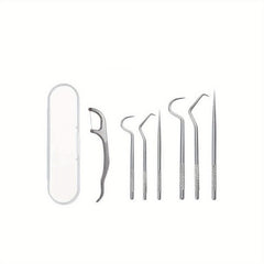Portable Stainless Steel Toothpick Set with Stand & Bag