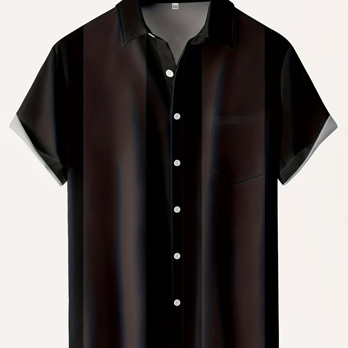 Men's Casual Wide Stripe Short Sleeve Shirt With Chest Pocket