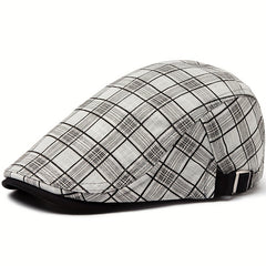 Men's Plaid Retro Linen Sun Visor Beret