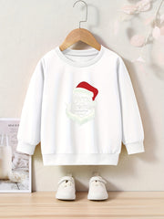 Christmas Santa Pattern Sweatshirt for Kids