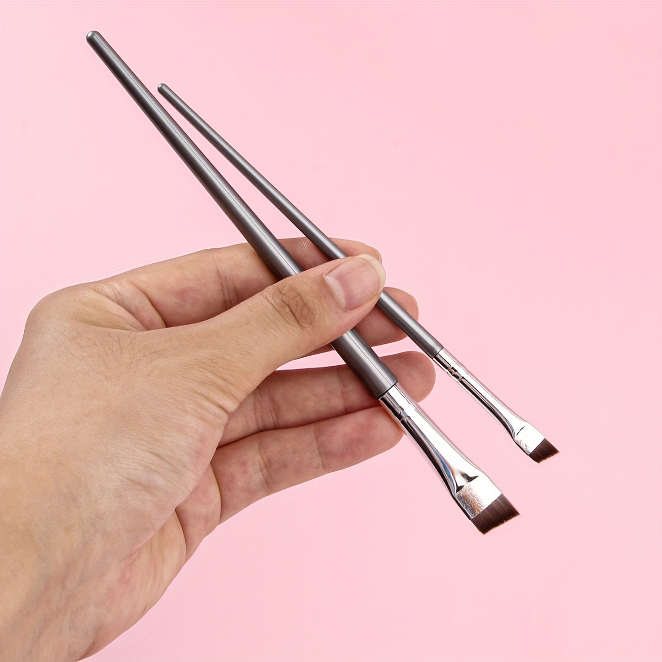 2pcs Flat Bevel Blade Eyeliner Brushes Portable Eye Brushes