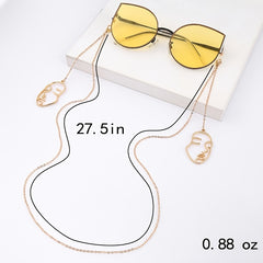 Metal & Faux Pearl Pendant Glasses Chain Sunglasses Holder