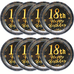 20pcs Cheers To 18 Years Disposable Paper Plates for 18th Anniversary Party