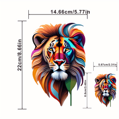 Colorful Lion Head Traveling Retro Decals Transfer Patches Heat Transfer Sticker