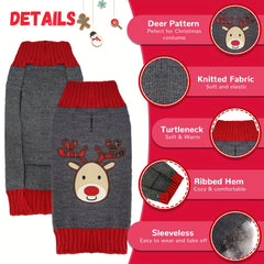 Dog Reindeer Holiday Sweater Funny Christmas Costume - Small/Medium/Large Dogs