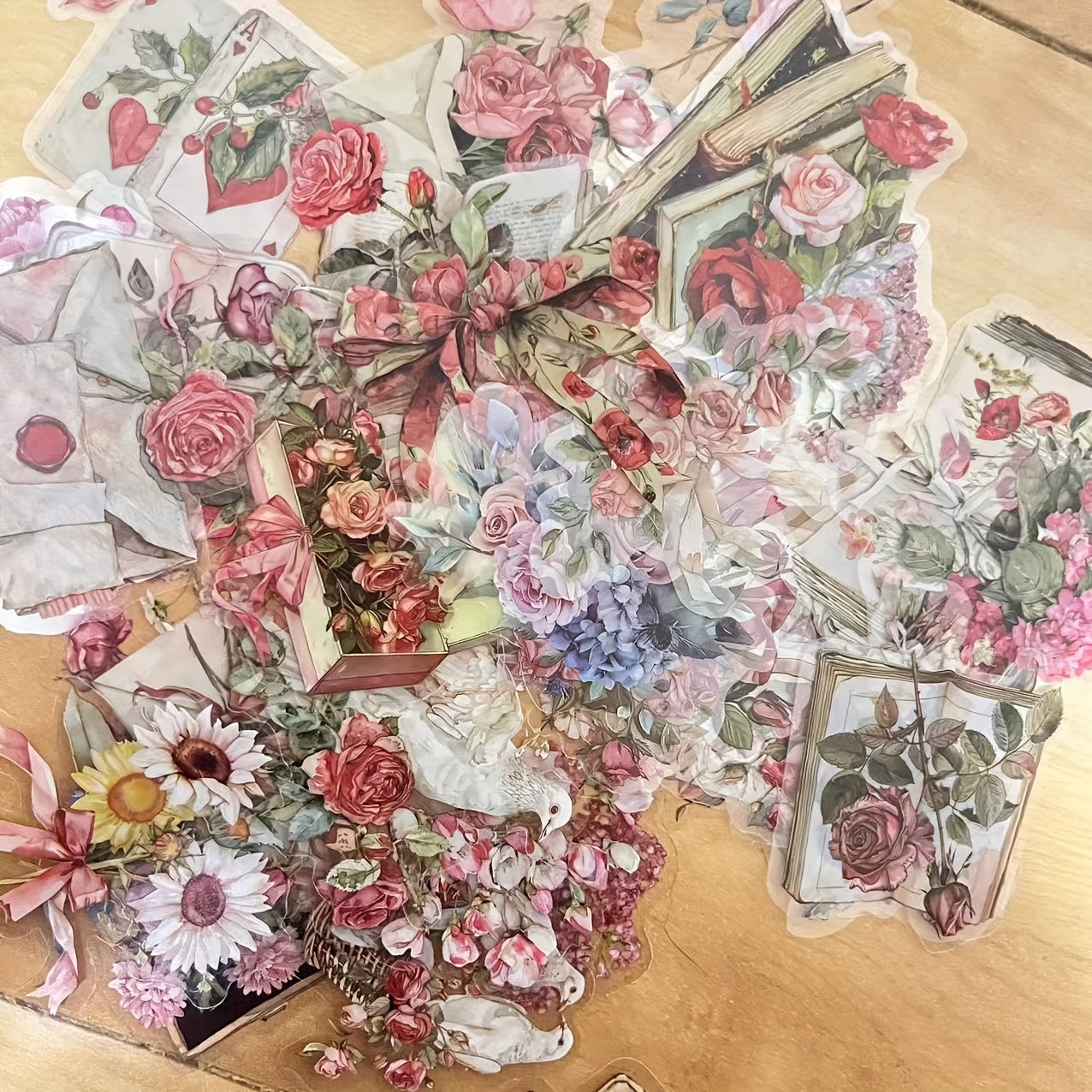 50-Pack Floral Plant Stickers for Scrapbooking