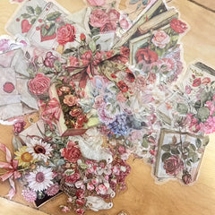 50-Pack Floral Plant Stickers for Scrapbooking