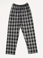 Plaid Sleep Bottoms Elastic Waistband Lounge Pants