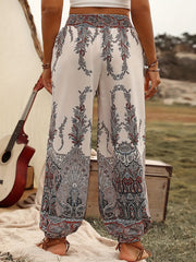  Boho Pants Women's Joggers Elastic Waist Paisley Print