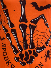  Women's Skull & Spider Print Off Shoulder Long SL Dress