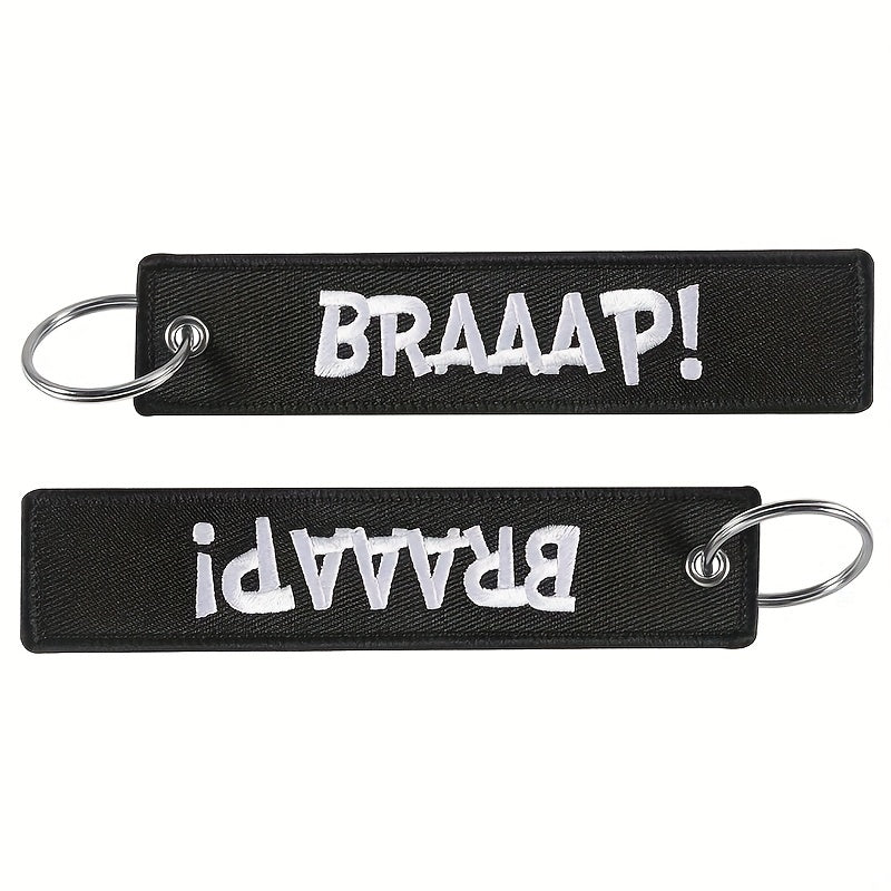 Embroidered 'BRAAAP' Keychain - Fun Key Accessory