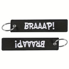 Embroidered 'BRAAAP' Keychain - Fun Key Accessory