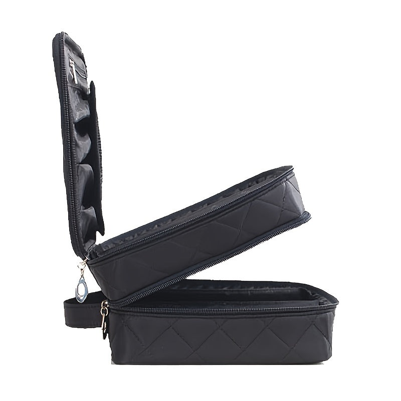 Waterproof Makeup Bag for Women Double Layer Large Capacity Cosmetic Case