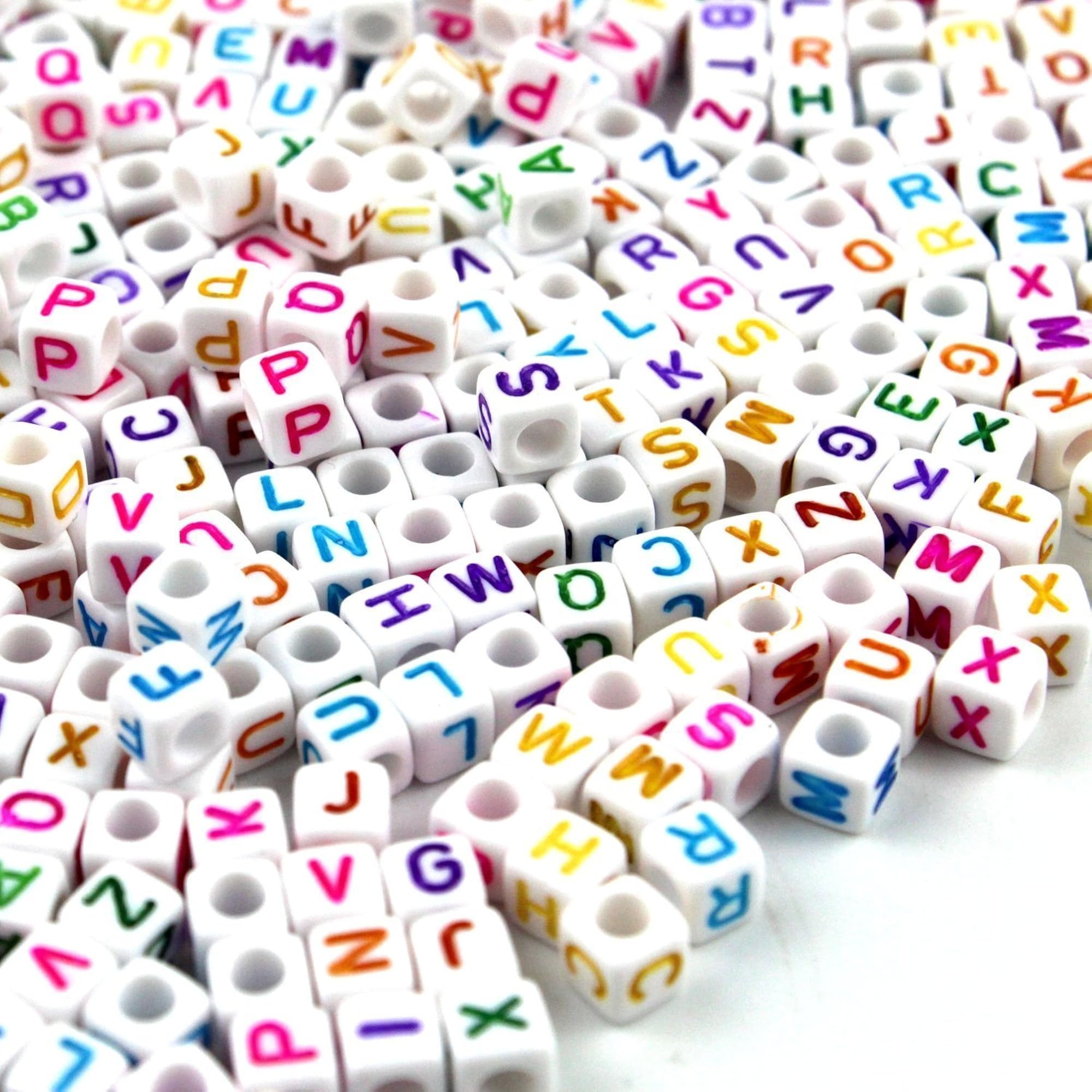 500 Gram English Alphabet Cube Beads, 3000 Pcs Approx – CRAZE