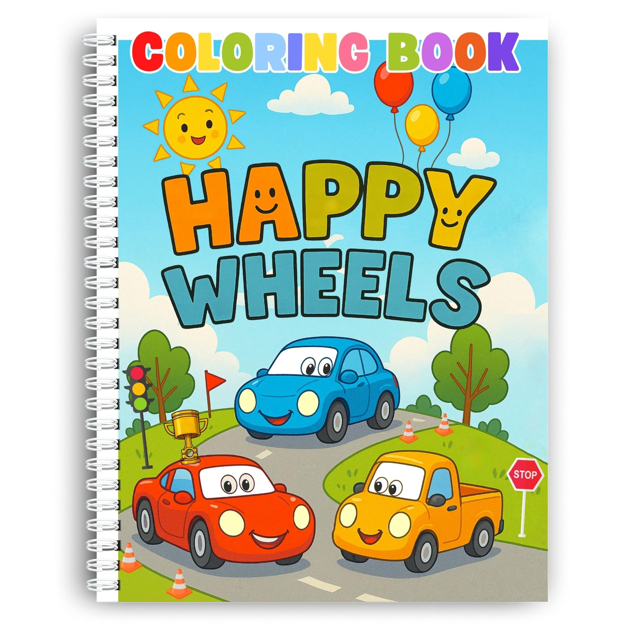Happy Wheels Coloring Book, Fun Vehicle Adventures for Kids – CRAZE