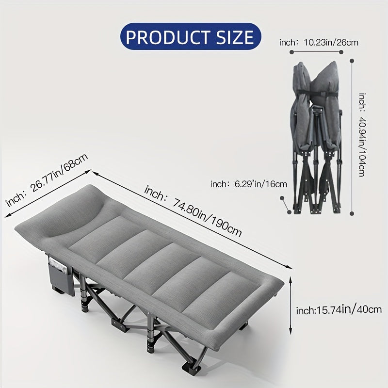 Outdoor Folding Bed Single Person Nap Bed Beach Camping Bed