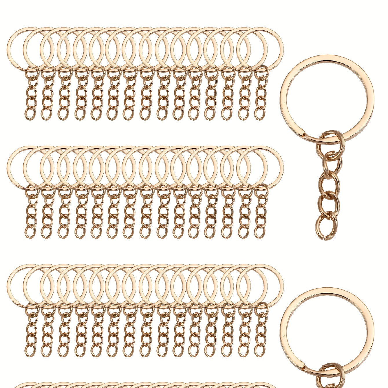 Golden Five Keychain Split Rings w/ Lobster Clasp DIY Accessories