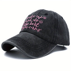 Vintage Letter Embroidered Baseball Cap Washed Distressed Dad Hat