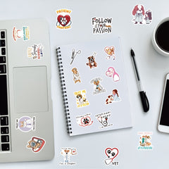 60pcs Animal Vet Theme Stickers Stethoscopes Paw Prints Vinyl Stickers