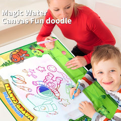 Magic Doodle Mat & Watercolor Canvas for Kids Mess Drawing Fun