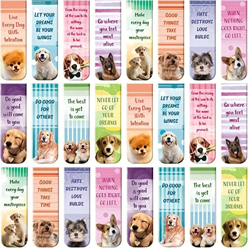 24pcs Magnetic Bookmark Page Marker Inspirational Quote for Students