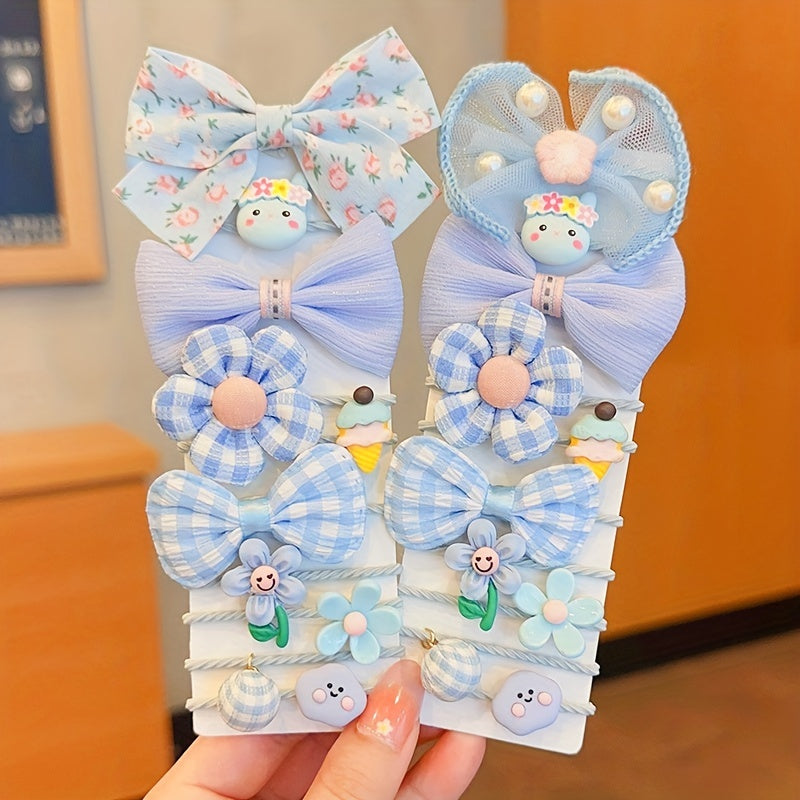 20pcs Girls Cartoon Hair Ties Set Holiday Gift