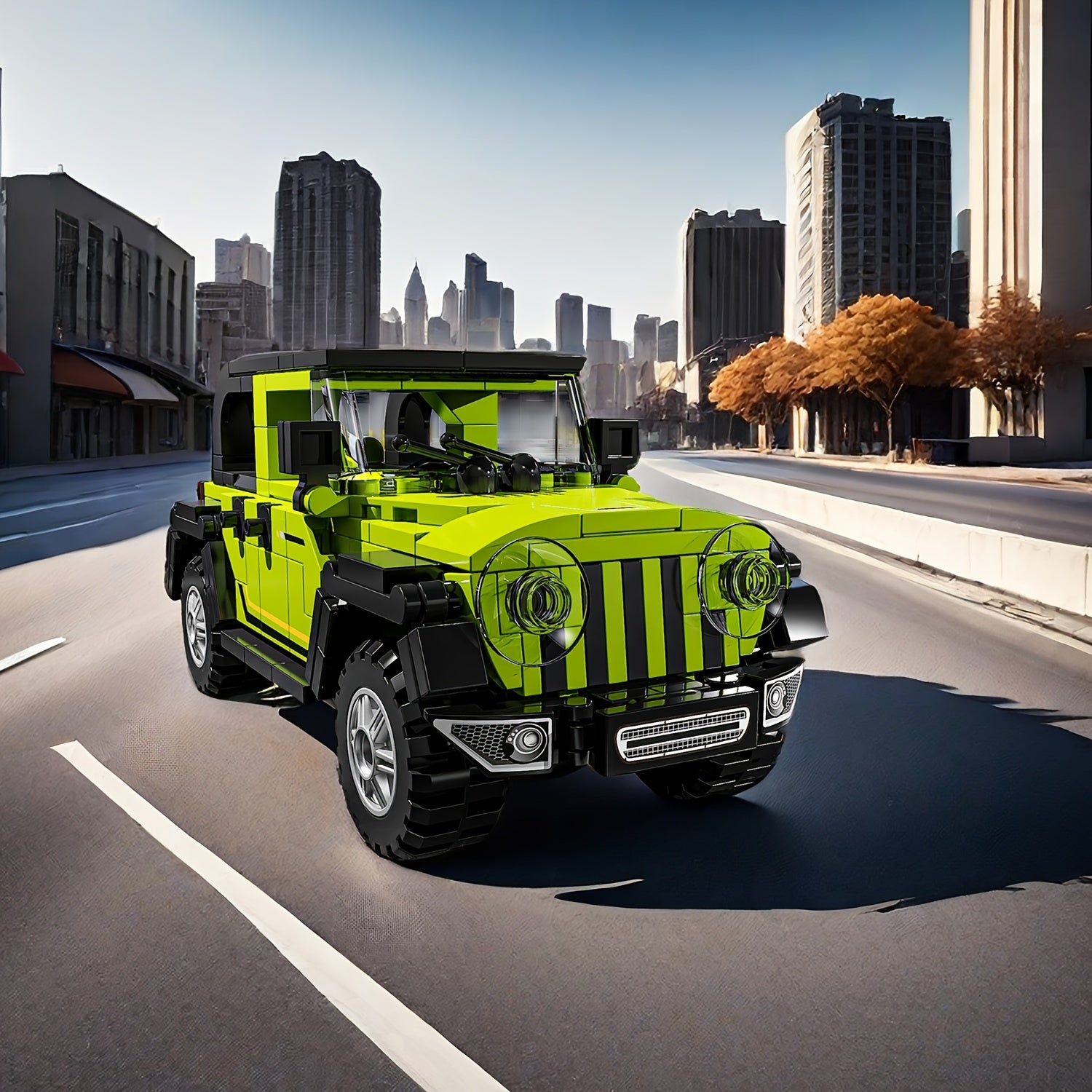 Green Off road Vehicle Model Puzzle Toy Car Building Block Set