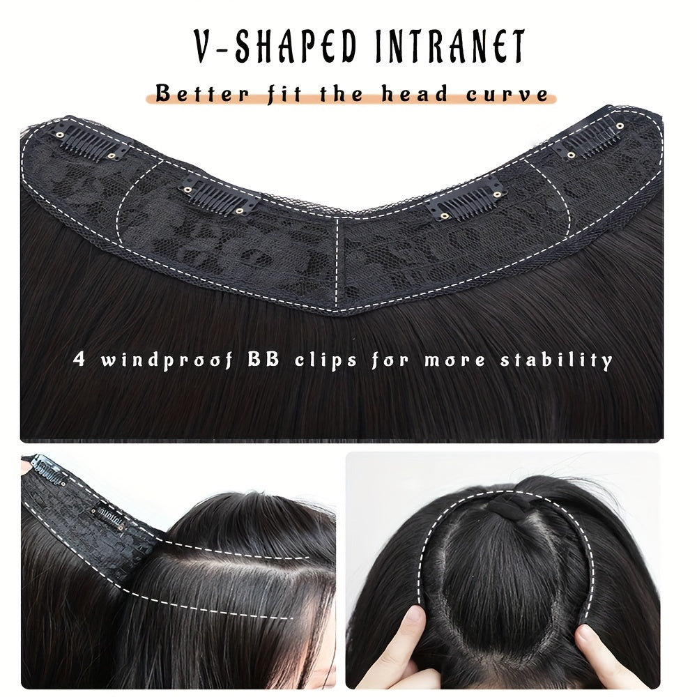 55-88 cm V-Shaped Long Straight Hair Extensions for Women Girls