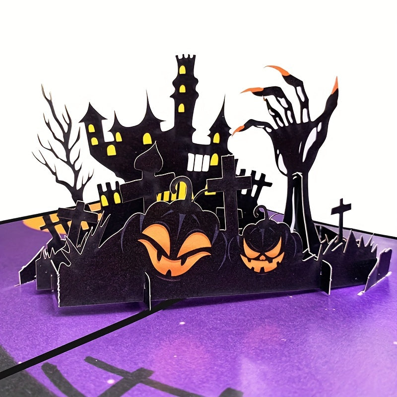 3D Haunted House Halloween Greeting Card
