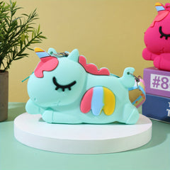 Cartoon Unicorn Silicone Coin Purse Crossbody Bag