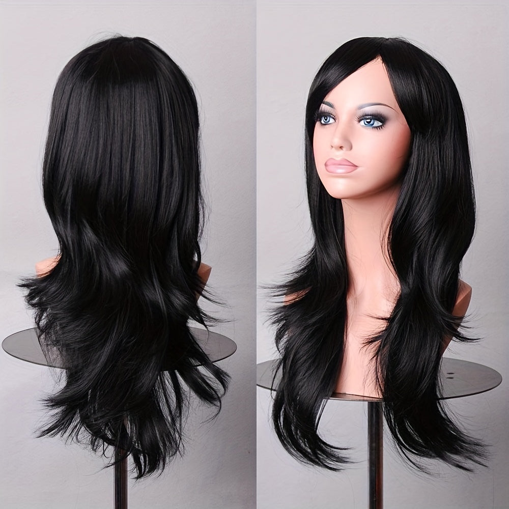 Long Curly Synthetic Wig With Bangs for Halloween Cosplay