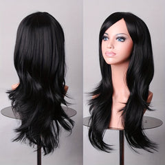 Long Curly Synthetic Wig With Bangs for Halloween Cosplay