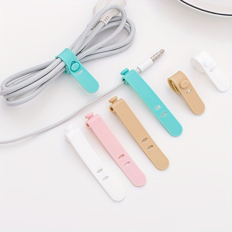 12PCS Candy Wire Winder Silicone Headphones Cable Organizer