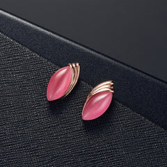Oval Shape Pendant Necklace & Stud Earrings Set for Women & Girls