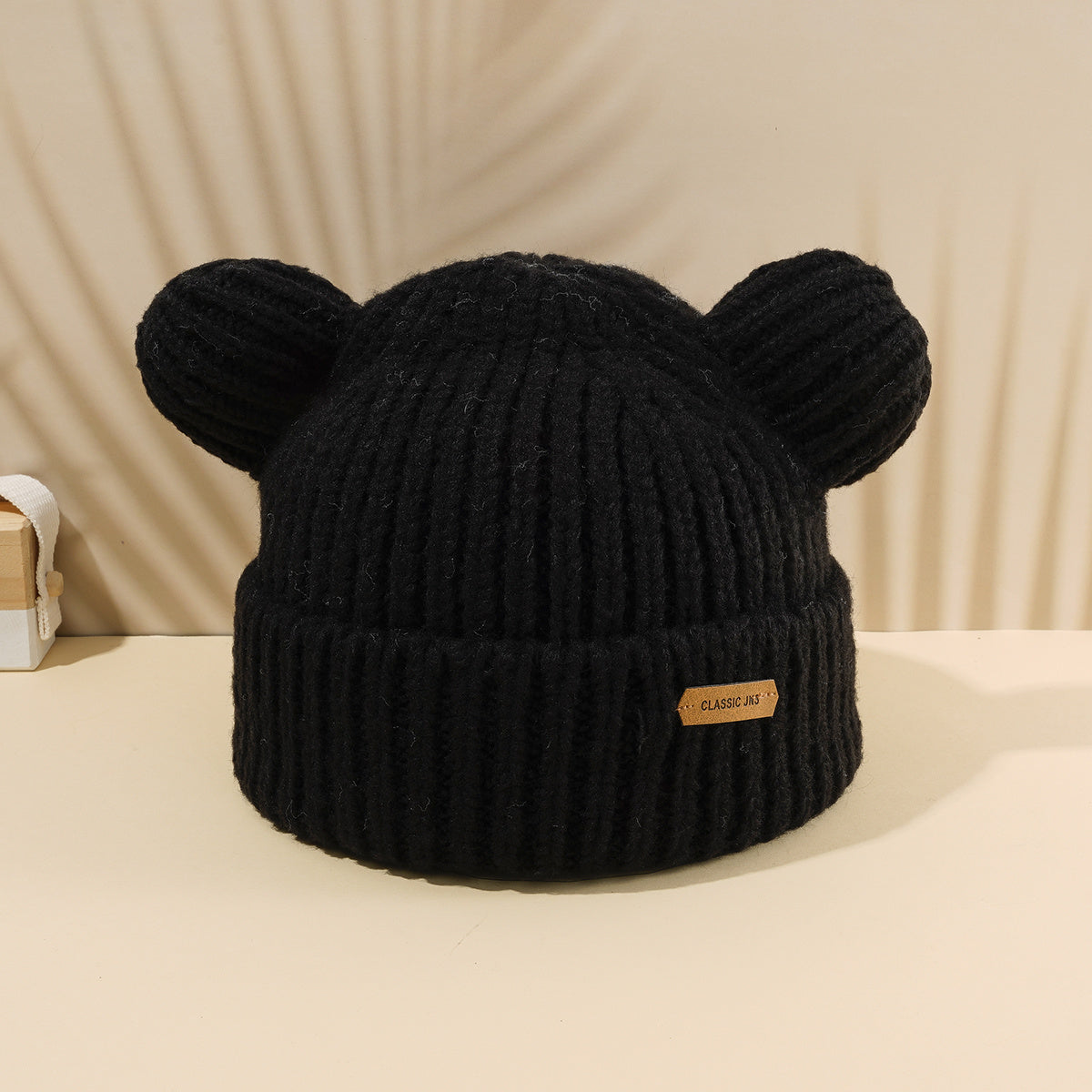 Pop Ears Beanie Winter Soft Knit Beanie Hat Warm Skull Cap for Women