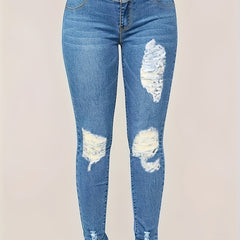  Button Fly High Rise Skinny Jeans