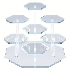7 Layer Acrylic Display Stand Transparent Perfume Toy Doll Organizer Rack Count