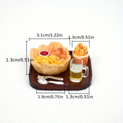 Tea Set with Desserts and Drinks Dollhouse Accessories