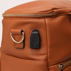 PU Cylinder Mummy Bag Large Capacity Backpack