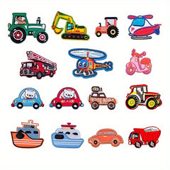 15pcs Vehicle Embroidered Patches Sew On Applique Repair Patches DIY Cra