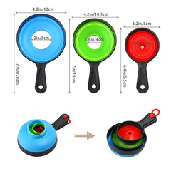 3pcs Folding Plastic Funnel Three piece Set Jam Funnel Kitchen Tools