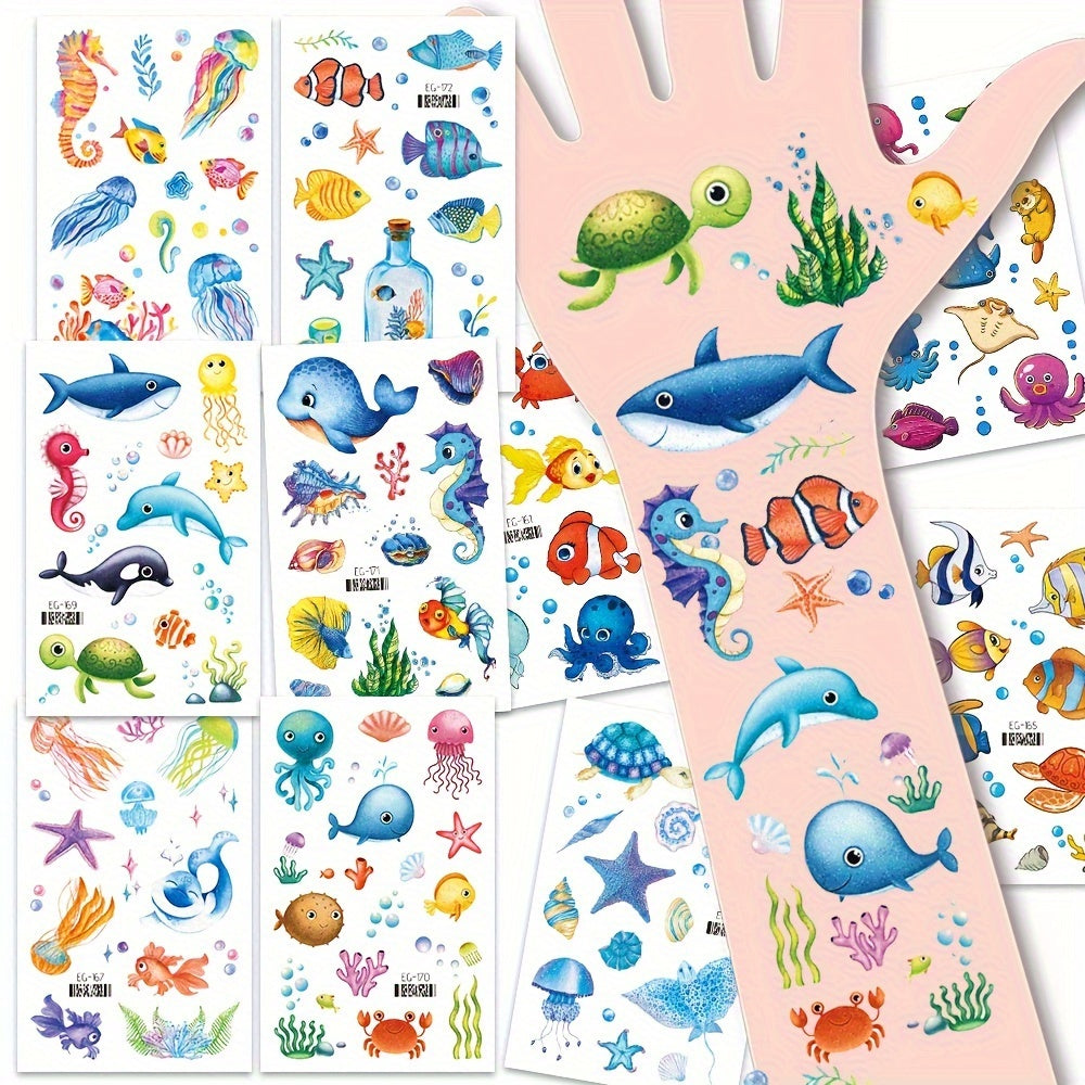 Glittering Ocean Sea Animals Temporary Tattoos Waterproof Lasting 2 5 Days