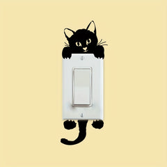 Cat Light Switch Sticker PVC Wall Decal for Home Decor Witch