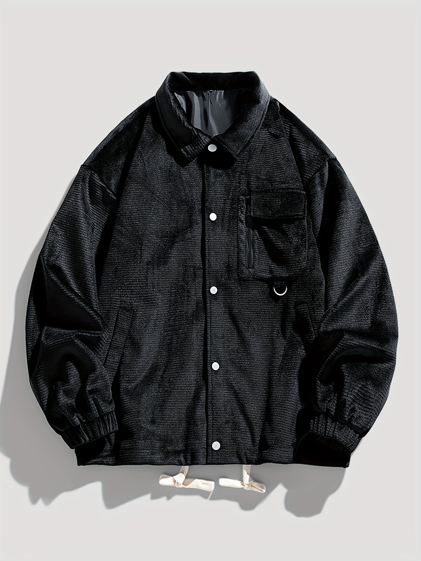 Men's Casual Lapel Button Up Jacket Coat For Spring Fall